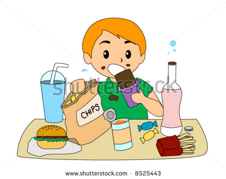 Vector Download   Boy Eating Junk Food   Vector