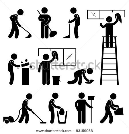 Vector Download   Man People Cleaning Washing Wiping Sweeping Vacuum