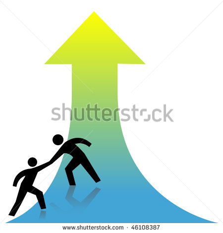 Vector Download   Person Lends A Helping Hand To Success Up Arrow To