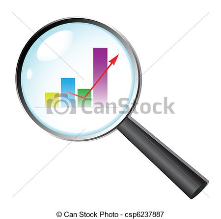 Vectors Illustration Of Business Research   Magnifying Glass Zoom On
