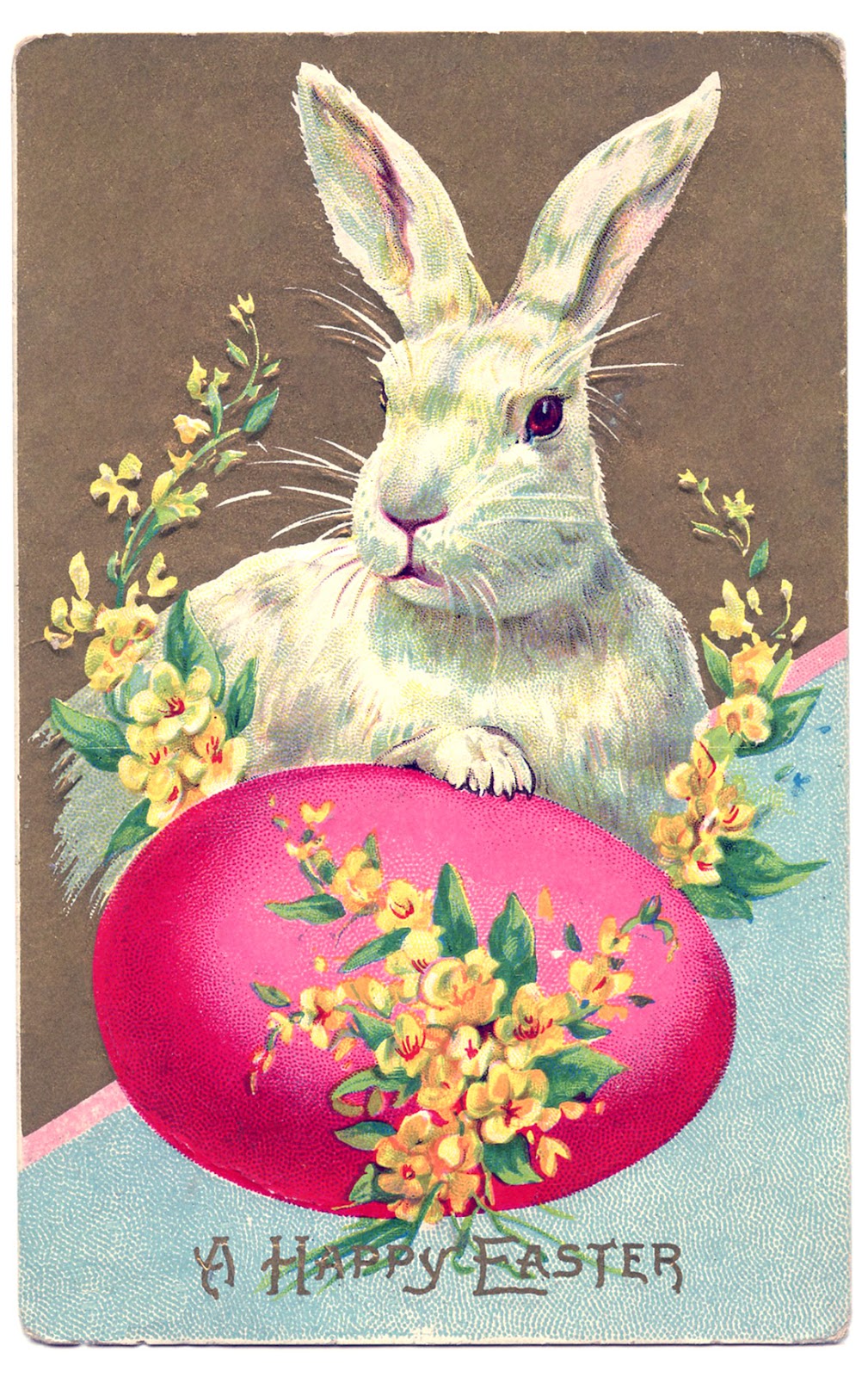 Vintage Easter Clip Art   Big Bunny With Egg   The Graphics Fairy
