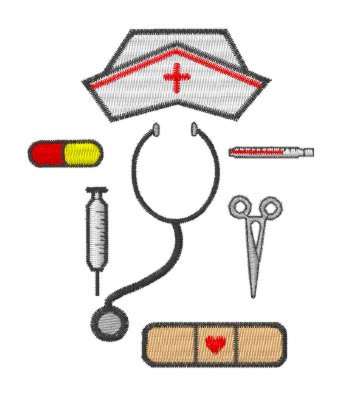 Windmill Designs Embroidery Design  Nurse Tools 3 53 Inches H X 2 98    