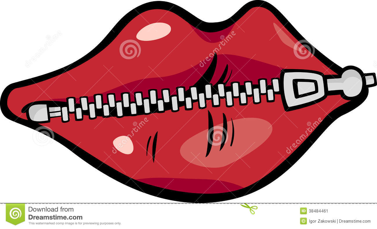 Zipped Lips Cartoon Illustration Stock Image   Image  38484461