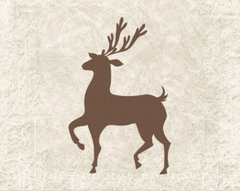   Antiqu E Vintage Christmas Reindeer Silhouette   Reindeer Clipart    