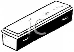 Cartoon Of A Coffin   Royalty Free Clipart Picture