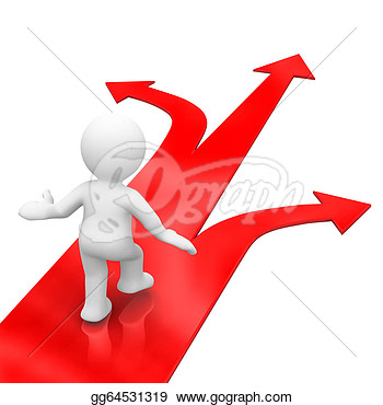 Clip Art Human Trying To Make The Right Choice Stock Illustration