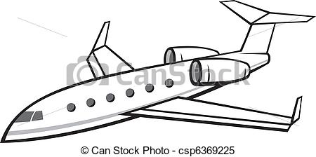 Clipart Vector Of Business Jet   Illustration Of A Flying Business Jet