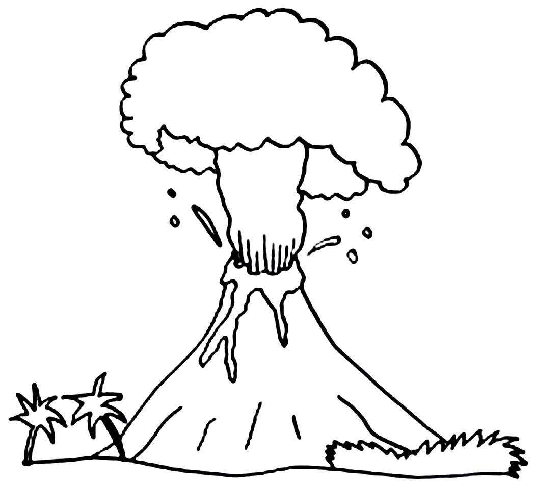 Collection Volcano Coloring Sheets
