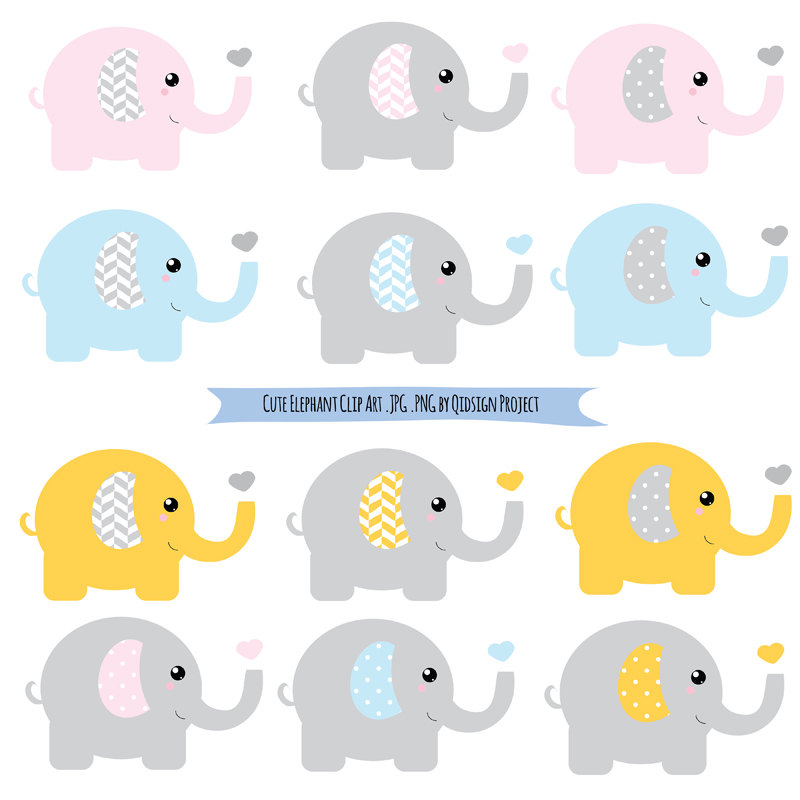 Cute Elephant Clipart Chevron Elephant Dots By Qidsignproject