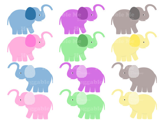 Elephant Clipart Chevron Elephant Clip Art Scrapbook Embellishments