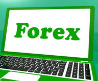 Forex Laptop Shows Foreign Exchange Or Currency Trading Royalty Free