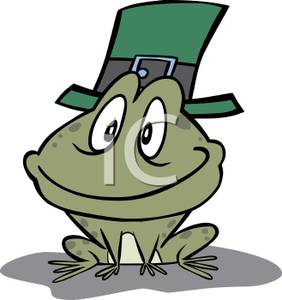 Frog Wearing A Saint Patricks Day Hat   Royalty Free Clipart Picture