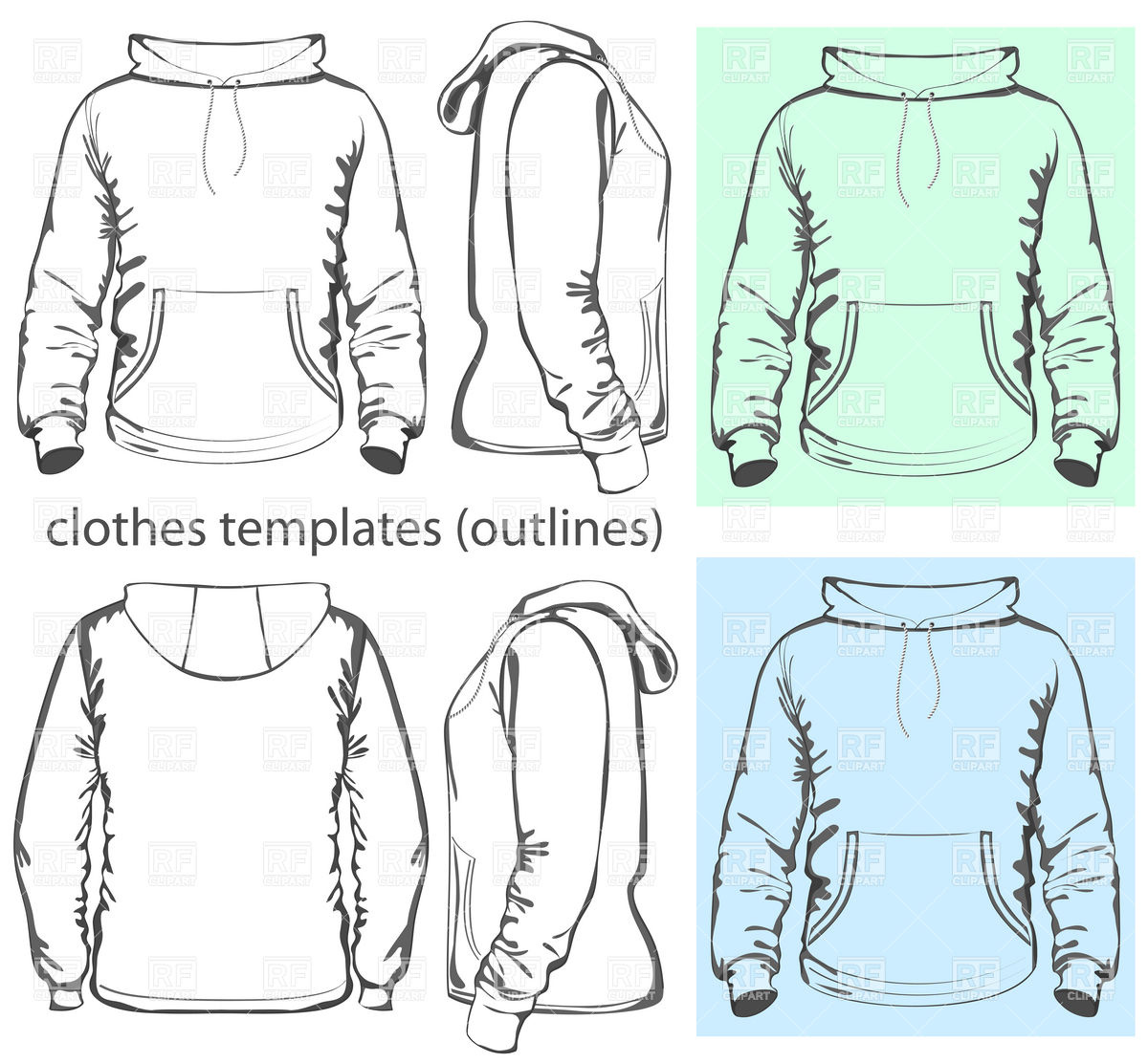 Men S Hooded Sweatshirt Template With Pocket On Belly 5084 Download