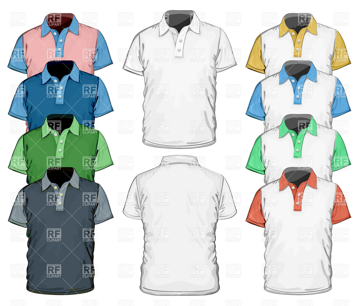 Men S Polo Shirt Full Color Design Template Download Royalty Free