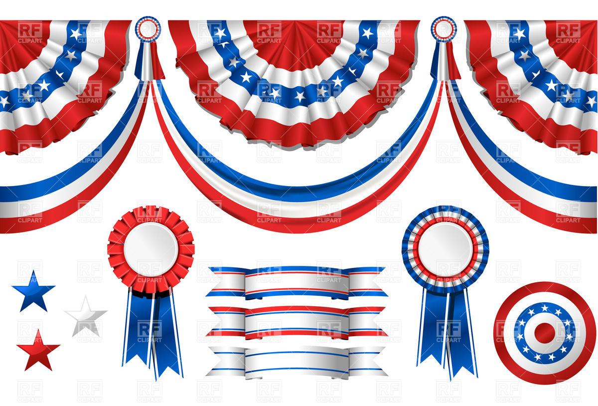 National American Symbolics   Flag And Ribbons 4667 Design Elements