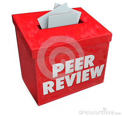 Peer Review Words In 3d Letters On A Red Box Collecting Evaluations    
