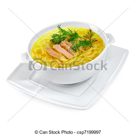 Picture Of Chicken Noodle Soup Isolated   Chicken Noodle Soup On A