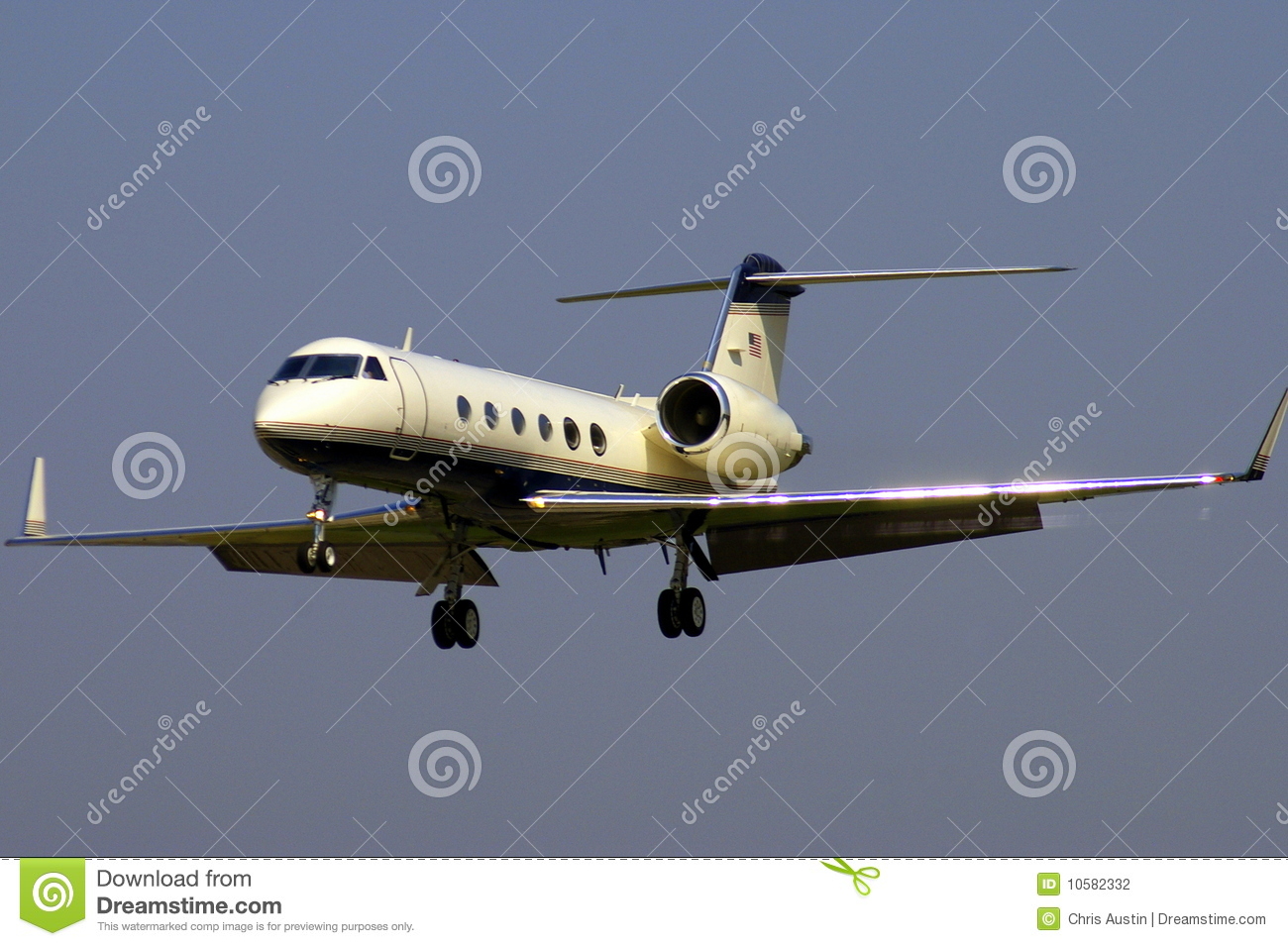 Private Corporate Jet On Approach Stock Photography   Image  10582332