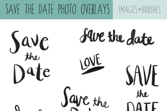 Save The Date Calligraphy Overlays   Illustrations On Creative Market