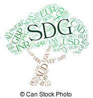 Sdg Currency Means Foreign Exchange And Coinage Stock Illustration