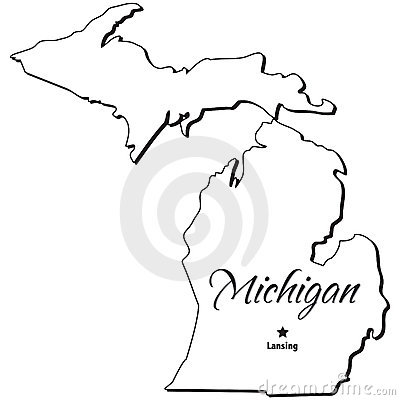 State Of Michigan Outline Royalty Free Stock Photos   Image  4674858