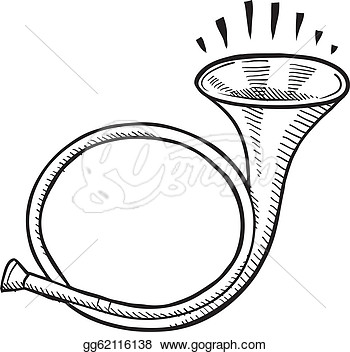 Stock Illustrations   Herald S Horn Sketch  Stock Clipart Gg62116138