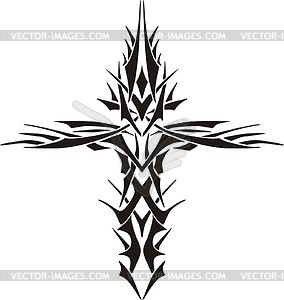 Tribal Cross Tattoo   Vector Clip Art