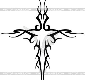 Tribal Cross Tattoo   Vector Image