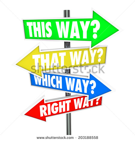 Way Which Right Way Question Arrow Road Signs Moving Forward Making