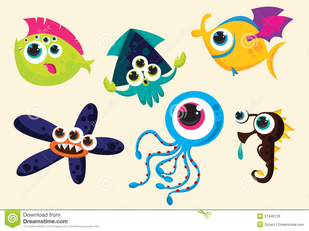 Weird Underwater Creatures Royalty Free Stock Images   Image  21446109