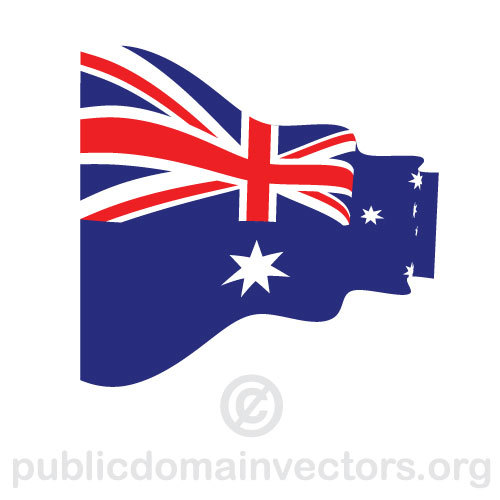 Australian Wavy Vector Flag   Public Domain Vectors