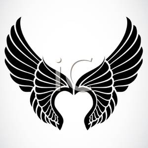 Black And White Angel Wings Clipart Image 