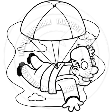 Black And White Parachute Clipart Golden Parachute  Black And