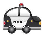 Black And White Police Car With Red Light Vector Illustration 90388198
