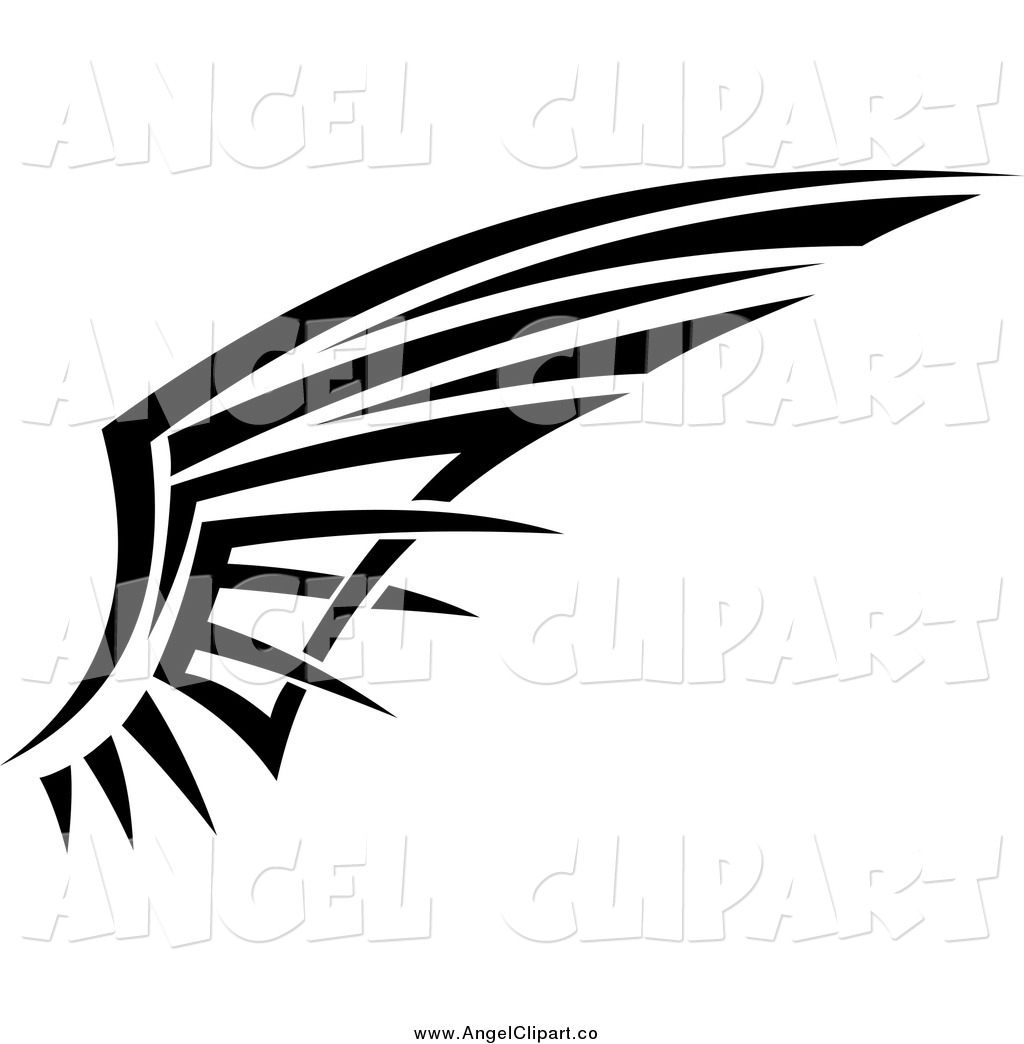 Black And White Tribal Angel Wing Black And White Tribal Angel Wing    