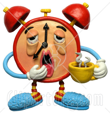 Bloodshot Eyes Wearing Slippers And Holding Coffee Clipart Picture