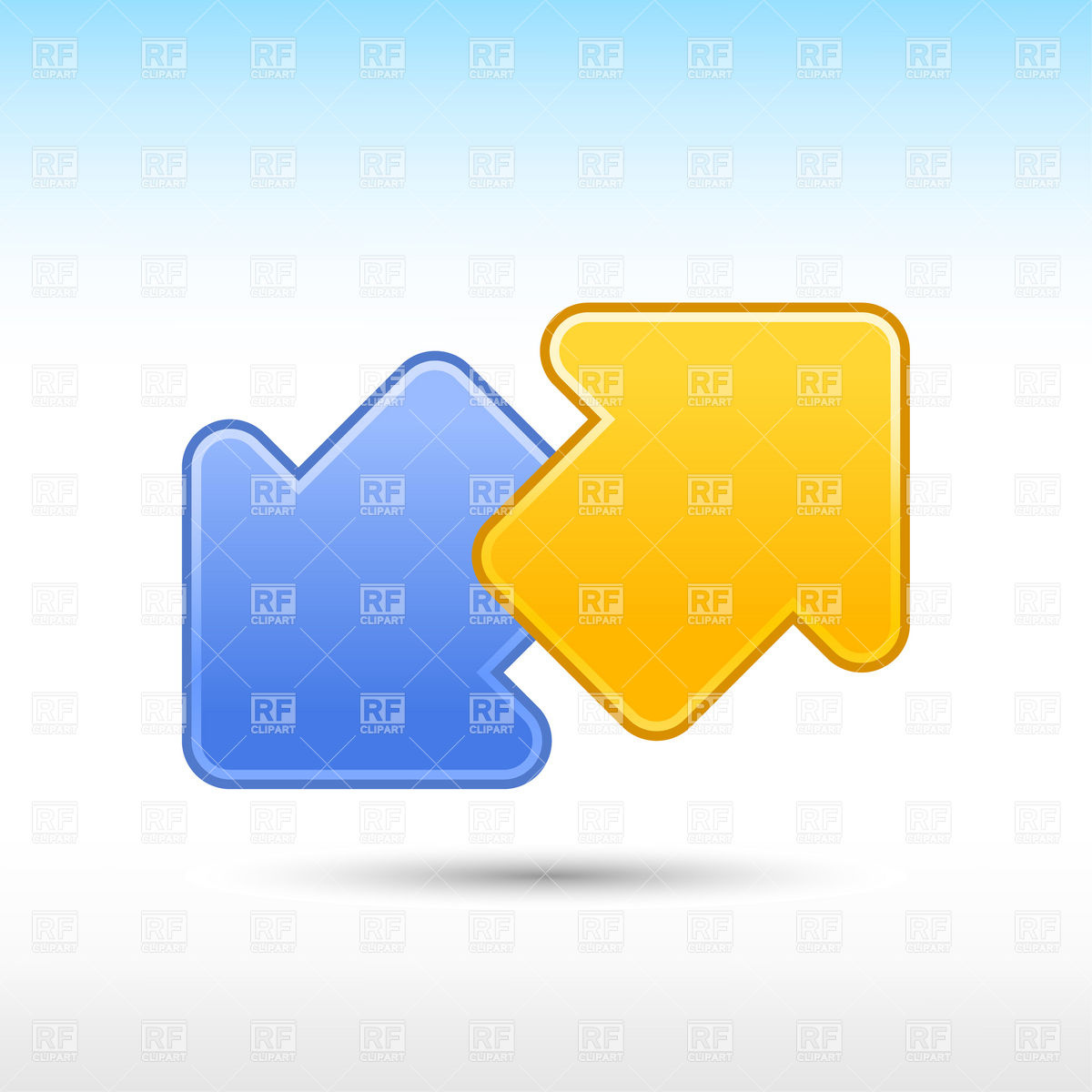 Blue And Yellow Arrows Download Royalty Free Vector Clipart  Eps