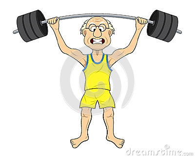 Cartoon Old Man Lifting Weights Stock Vector   Image  42366555