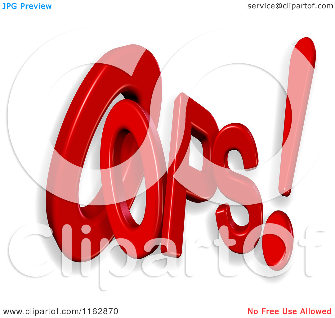 Clipart Of 3d Oops Text   Royalty Free Cgi Illustration By Macx