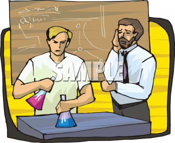 Clipart Picture Of A Chemistry Student Performing An Experiment For
