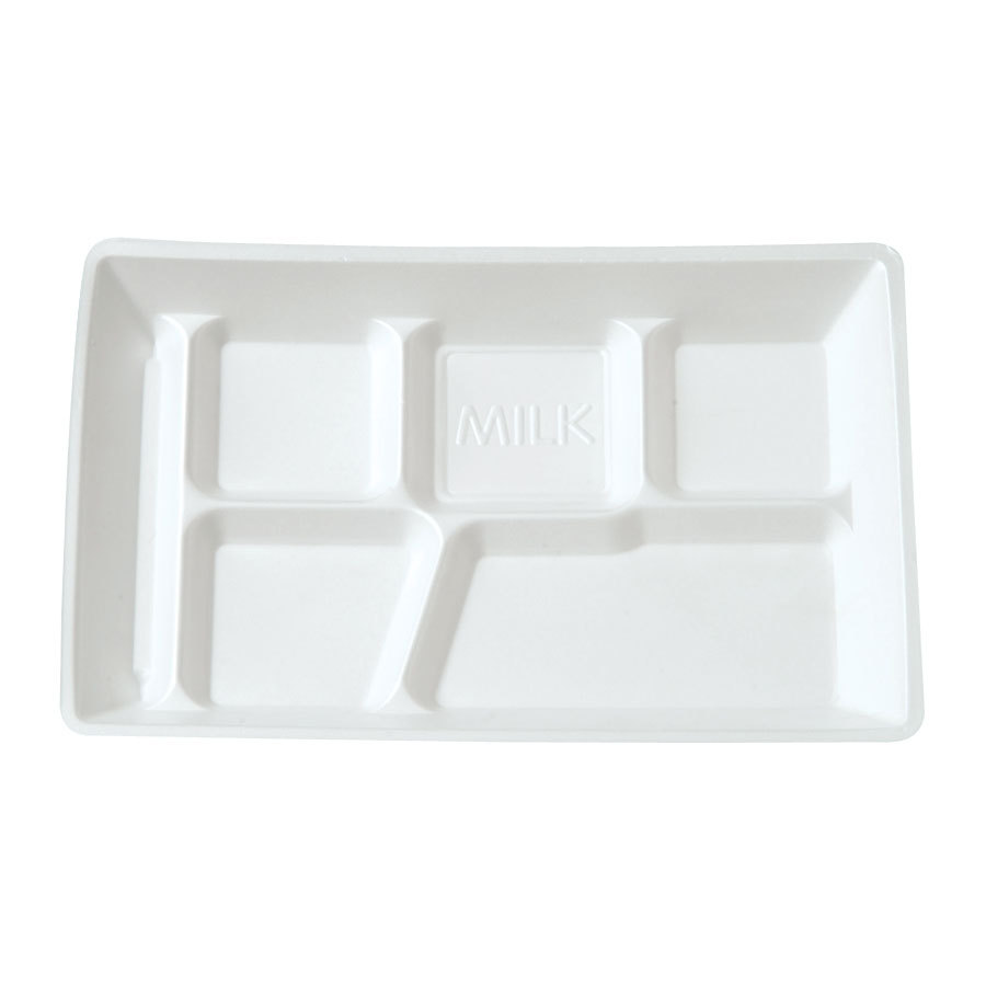     Compartment White Foam School Tray 500   Case