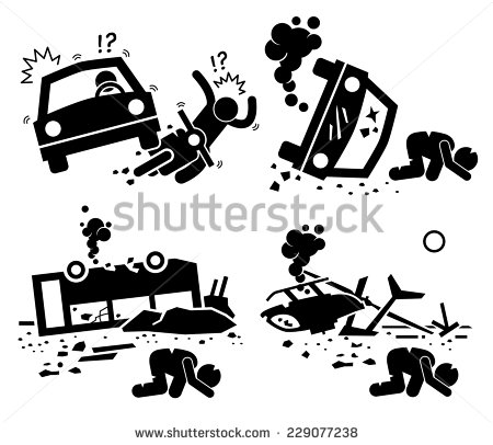 Disaster Accident Tragedy Of Car Motorcycle Collision Bus Crash And