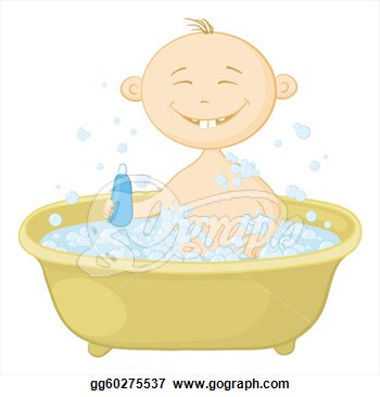 Drawing   Baby Wash In The Bath  Clipart Drawing Gg60275537   Gograph