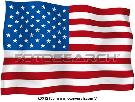 Drawing Of Usa   American Flag K3312133   Search Clipart Illustration