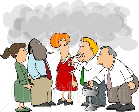 Group Of Co Workers Taking A Cigarette Break Clipart Picture   Djart