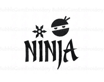 Ninja Embroidery Design Instant Download