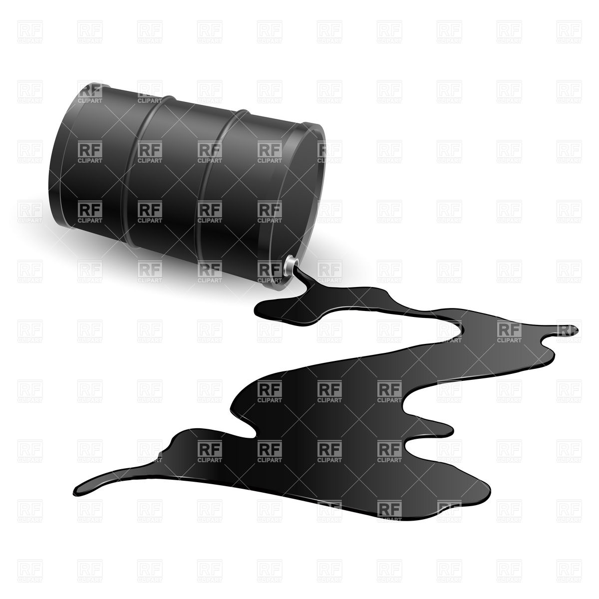 Oil Barrel And Spilled Black Liquid 6950 Download Royalty Free