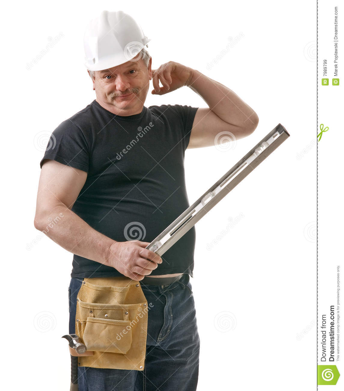 On The Job Solving Problems Contractor Portrait On White Background