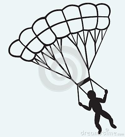 Parachute Clipart Black And White Man Jumping With Parachute