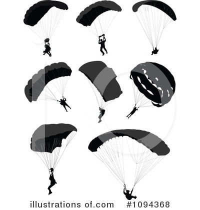 Parachute Clipart Black And White Royalty Free Rf Parachute